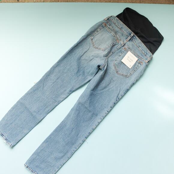 NEW Abercrombie The Ankle Straight Maternity Band Distressed Jeans Size 2 Long - Picture 9 of 9